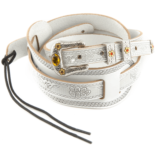 GRETSCH TOOLED WHITE STRAP